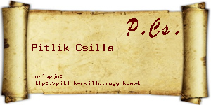 Pitlik Csilla névjegykártya